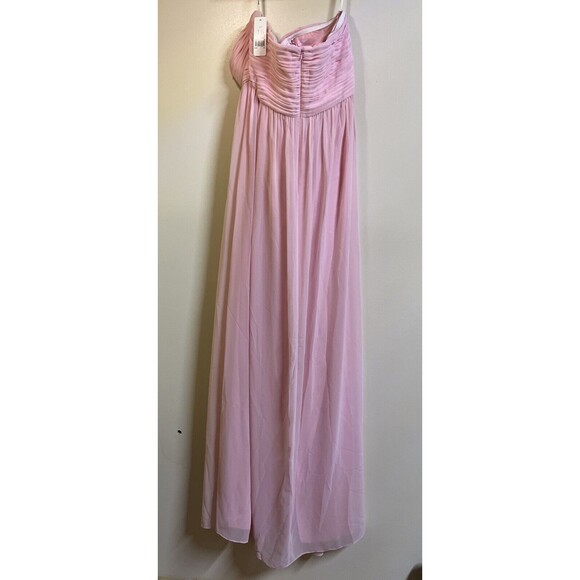 NWT Donna Morgan Collection Chiffon Formal Dress Sz 16 Pink Sweetheart Strapless - Picture 6 of 13